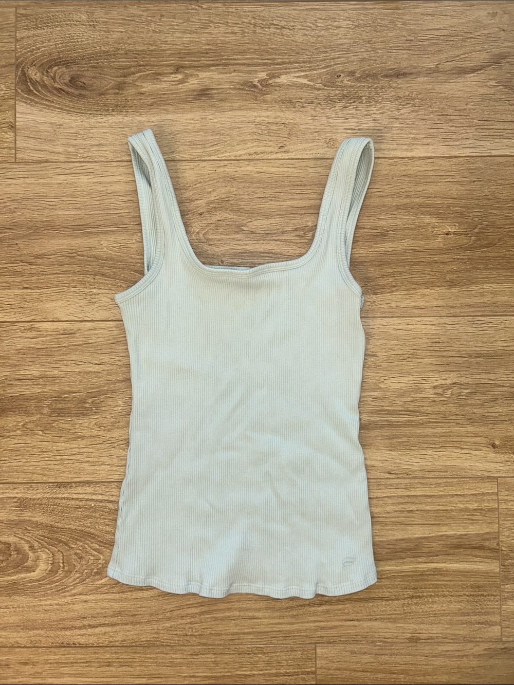 Fabletics Ribbed Square-Neck Tank Top - Sage Green